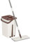 Balai Microfibre et Seau Essoreur, Serpillière Plat Rotatif 360° et Seau Auto-Lavage, Vadrouille de Mains Libre pour Nettoyage de Sol, avec 2 Tapis réutilisable (Café)