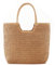 DKIIL NOIYB Sacs de plage en paille pour femme, sac fourre-tout tissé d'été avec pompons, grand sac à main pour les vacances, X01-Marron clair, 42cm
