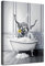 LPFNSF Badezimmer Bilder Bad Tier in der Badewanne Bild Lustige Wandkunst Drucke Leinwand Poster Dekoration des Badezimmers Ohne Rahmen. (Badewanne Kuh, 60x90cm)