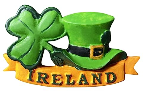 Irland St. Patrick's Day Trefoil Kühlschrankmagnet, Reise-Souvenir, 3D-Kühlschrankdekoration, magnetischer Aufkleber, Bastel-Kollektion