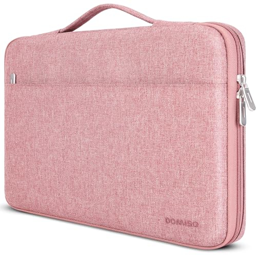 DOMISO 15,6 Zoll Wasserdicht Laptop Tasche Sleeve Case Notebook Hülle Schutzhülle für 15.6 Lenovo IdeaPad Flex 5 Lenovo Yoga/HP Pavilion 15 Envy 15/Dell XPS 15/Asus,Rosa