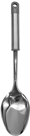 Fackelmann MODE Solid Spoon, Stainless Steel Kitchen Utensil, Heat-Resistant Metal Handle for Serving, Mixing, Stirring & Serving, Home & Professional, Large Scooping Cooking Spoon, 32.5cm