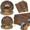 Décorations De Fête Western - Assiettes, Serviettes, Nappe Pour Anniversaire Cow-boy - 61 Pièces