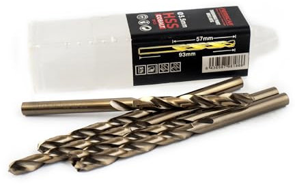 Ferrcan Brocas para metal HSS DIN338 M35 5% cobalto Turbomax para taladrar en acero inoxidable, hierro y otros metales paquete de 5 unidades por medida (5.5mm)