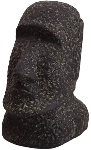 Teako Design Stonox Steinfigur Trichy Osterinsel Moai, Asiatische Gartengestaltung, Exotisch, Frostbeständig, Kulturelle Steinskulptur, für Gartenbereich geeignet
