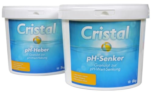 CRISTAL pH-Heber & pH-Senker Set 11 kg – Komplettlösung für perfekte Wasserpflege – Für Pools & Whirlpools – Einfache Anwendung