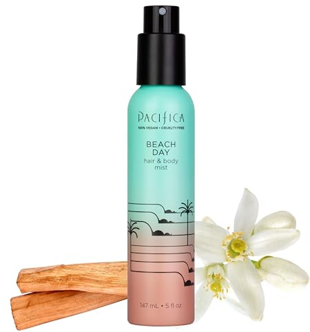 Pacifica Beach Day Hair Mist Perfume & Full Body Spray for Women - Body Mist Fragrance w/Bergamot, Orange Flower, Sandalwood, Amber, Musk & Suede Leather – Clean Beauty Alcohol-Free, Vegan 5 oz