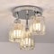 ktjes Modern Crystal Chandeliers, Chrome Crystal Ceiling Lights - 3-Light Semi Flush Fittings for Living Room, Bedroom, Bathroom, Kitchen, Dining Room and Hallway