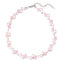 FULU AUTUMN Collier Court en Perle et Cristal pour Femme avec Chaîne en Argent Bijoux de Bohème Faits à La Main Cadeau Fete Des Meres pour Maman(light pink)
