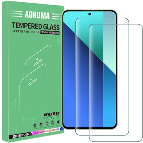 AOKUMA Protector de Pantalla para Xiaomi Redmi Note 13 4G/Nothing Phone (3), [2 Unidades] Cristal Templado para Xiaomi Redmi Note 13 4G/Nothing Phone (3) Fácil Instalación, Vidrio templado 9H