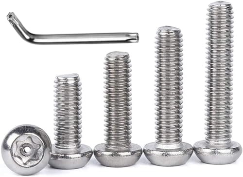 FarDeer Tornillos antirrobo Acero Inoxidable de M6/M8/M10 acero inoxidable tornillo de Seguridad Torx tornillo de Seguridad tornillo de plata antirrobo y a prueba de manipulación (M10*60mm * 5pcs)