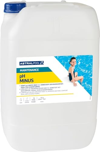 Astral Pool pH Plus Flüssig 20 Liter - Schnell wirkender pH-Senker für Pools & Whirlpools - Einfache Anwendung - Schützt vor Kalk & Hautreizungen - Dosieranlage Pumpendosierung
