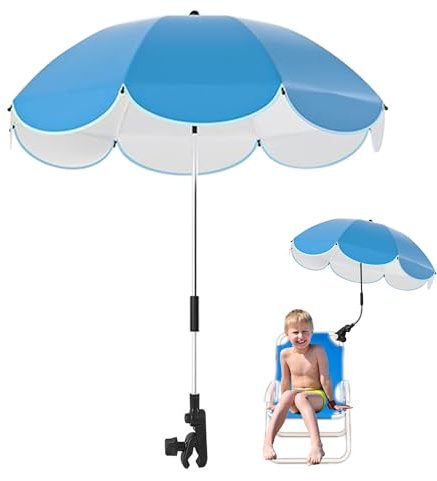 Darcappria 76,2 cm Stuhlschirm mit Klemme, wasserdichter Regenschirm für Kinder im Freien, Sonnenschirm zum Anklemmen an Strandstühlen, Kinderwagen, Fahrrädern, Rollstühlen mit Halterung (Stuhl nicht