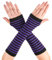 Lange Armwärmer Gestreift Fingerlose Handschuhe für Frauen(Lila und Schwarz)