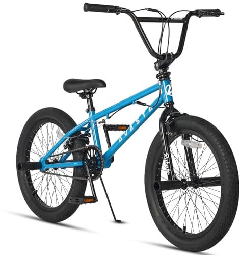 AVASTA 20 Zoll Freestyle Jugend BMX Fahrrad Kinder Fahrrad für 6 7 8 9 10 11 12 13 14 Jahre alt Jungen Mädchen Junge Erwachsene und Anfänger-Level-Fahrer mit 4 Peg, 360 Grad Gyro, Blau