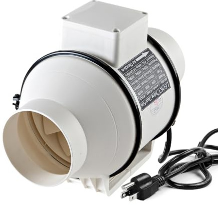 LEOKV 4 Inch Exhaust fan Pipeline booster fan Inline duct fan 280 CFM Duct High Efficiency Air Fan for Duct Vent Bathroom, Kitchen, Grow Tent,Hydroponics,3D Printer,The wind is very strong.