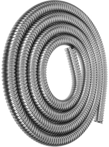 SEWACC 3m Stainless Steel Wire Protector Coiled Tube Sleeve Automotive Wire Management Sleeve Outdoor Cable Cover