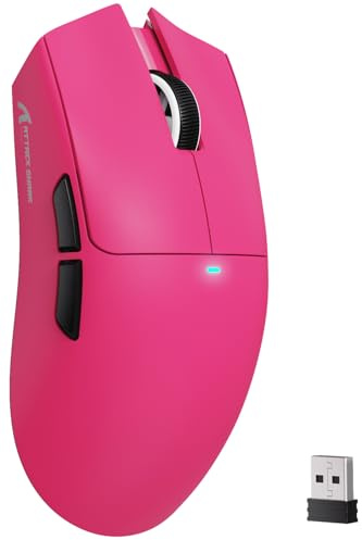 ATTACK SHARK X11SE Ratón Inalámbrico para Juegos, 63g Superligero, con Sensor PixArt PAW3311, 22000DPI, Trimodo Bluetooth/2,4GHz/con Cable, 1000Hz, Batería de 300 mAh, para PC/Mac (Rojo Baya)