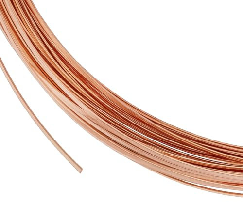 BENECREAT Alambre de cobre plano de 12 m de grosor 32 0,6 mm de ancho, alambre plano para manualidades, resistente al deslustre para la fabricación de joyas DIY