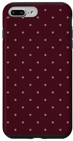 Mocha Cherry Polka Dots Summer Coquette Maroon Red Aesthetic Case for iPhone 7 Plus/8 Plus