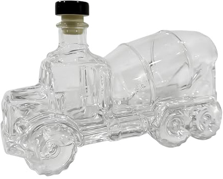 Bottiglie Di Liquore – Distributore Di Alcol Per Camion Betoniera | Decanter In | Bicchieri Creativi Per Whisky Brandy Bourbon, Server Per Bevande Per Feste In Famiglia, Accessorio Bar Unico Per