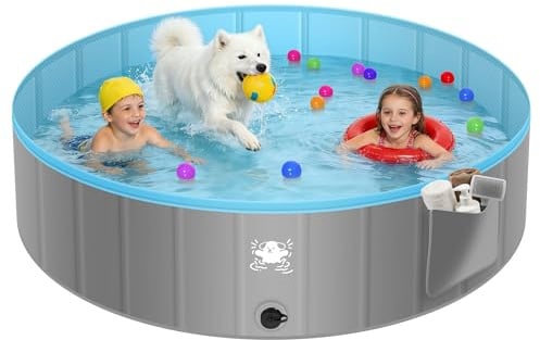 FORMIZON Piscina Pieghevole per Cani, Piscine per Cani Grandi e Piccoli, Antiscivolo, Portatile, Rigida, Piscina Cane per Animali Bambini (120)
