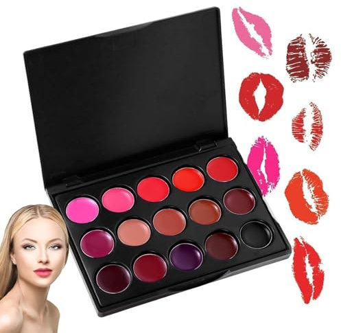 Palette di opachi, collezione cosmetica di 15 colori, 10,5 x 8,1 x 1,2 cm | set di trucco di bellezza, accenti espressivi, armonia di colori, varietà di stili, qualità