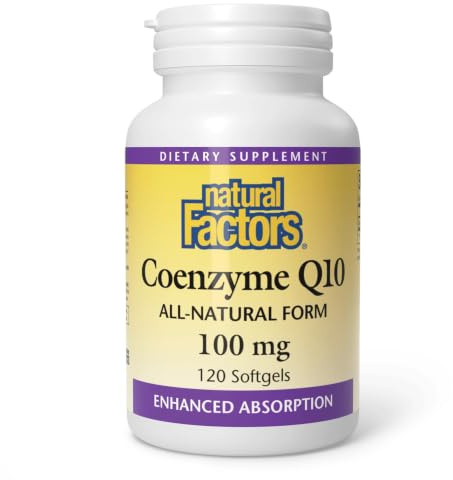 Natural Factors Coenzyme Q10 - Antioxidant Support Supplement Supports Cellular Energy Production - Better Absorption Aids Healthy Heart Function - 100 mg, 120 Softgels (120 Servings)