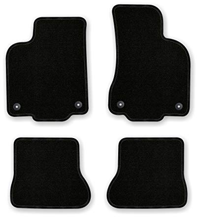 Bär-AfC Auto Fußmatten Basic passend für VW Polo 6N2 1999-2001, Autoteppiche Nadelvlies Schwarz, Rand Kettelung Schwarz, Set 4-teilig, VW04296