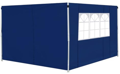Outsunny 3 m Pavillon mit austauschbarer Seitenwand mit Fenster, Blau | Austauschbare Wände, Seitenwände