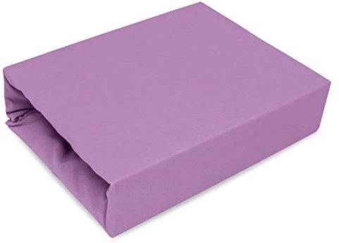 Best for Kids Spannbettlaken Spannbetttuch 100% Baumwolle Jersey in 22 Farben und 9 Größen (80x160, Violett)