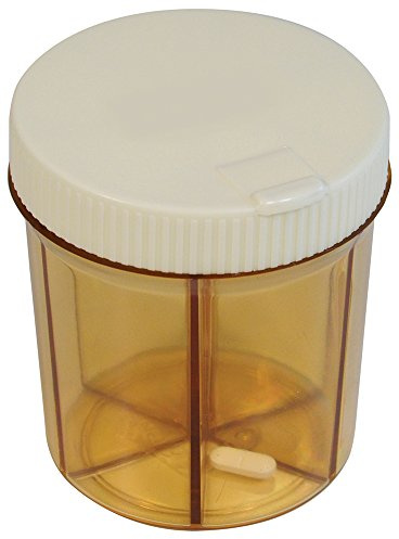 6 Section Pill Dispenser Tablet Box Organiser, Rotating top and Flip Up Lid Transparent Design Specifically Designed for Larger Tablets and Vitamins Medication Management Weakened Grip Friendly