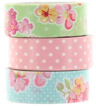 Puckator Washi Masking Tape FLORAL Klebeband 3er Set