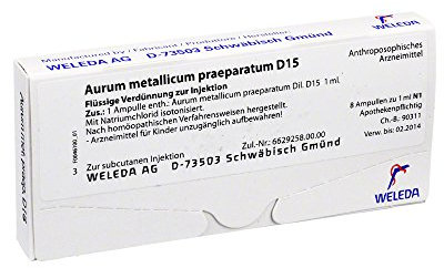 AURUM METALLICUM PRAEPARATUM D 15 Ampullen 8 St