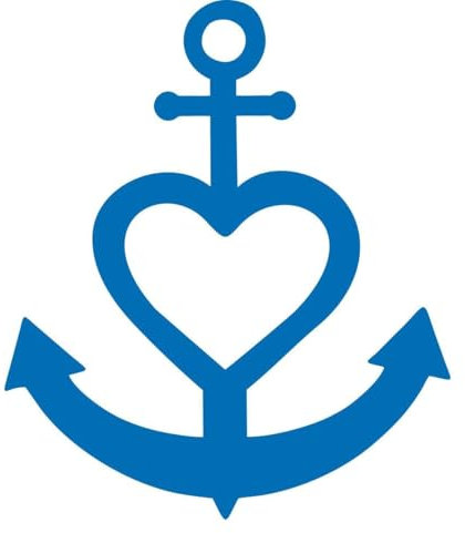 CLICKANDPRINT Aufkleber » Anker in Herzform, 30x25,8cm, Azurblau • Wandtattoo/Wandaufkleber/Wandsticker/Wanddeko/Vinyl