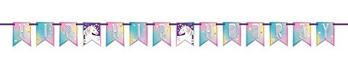 Multicolor Unicorn Party Pennant Banner (213cm) 1 Piece - Enchanting Decor for Kids Birthdays & Events
