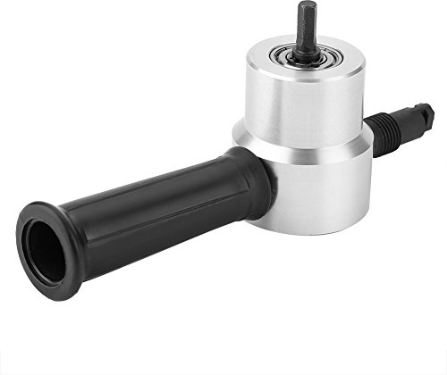 Metall Nibbler Cutter Mehrzweck Tragbare Elektrische Doppelkopf Blechschneidwerkzeug Lochsäge Bohrer Befestigung mit Schraubenschlüssel und Stanze für Bohrmaschine Nibbler Set