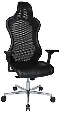 Topstar Open Chief Premium Chefsessel, Kunstleder, schwarz | Made in Germany | Ergonomisch | Drehstuhl, Schreibtischstuhl | höhenverstellbar | Geprüfte Sicherheit nach GS-Intertek