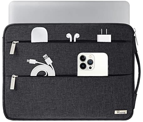 Voova Laptoptasche 15 15.6 Zoll Laptophülle MacBook Air Pro M1 M2 Tasche 15,6 16 Hülle Tablet Laptop Sleeve Notebook Case Dell HP iPad Schwarz