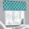 Teal Green Moroccan Tile Window Valnces Rod Pocket Blackout Curtain Valance for Kitchen Bathroom Living Dining Room Kids Girl Baby Nursery Bedroom - 1 Panel 52 by 18 Inces Long Teal and White