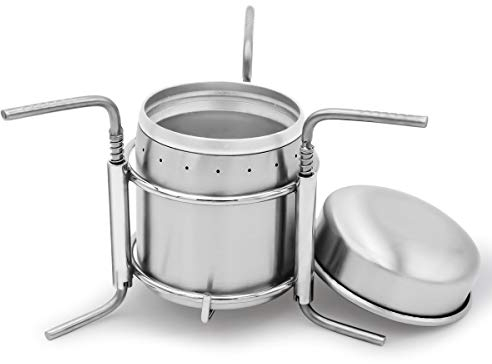Famgee Mini poêle à alcool liquide portable en acier inoxydable ultra léger avec support de support pour randonnée, pique-nique, randonnée, camping, survie