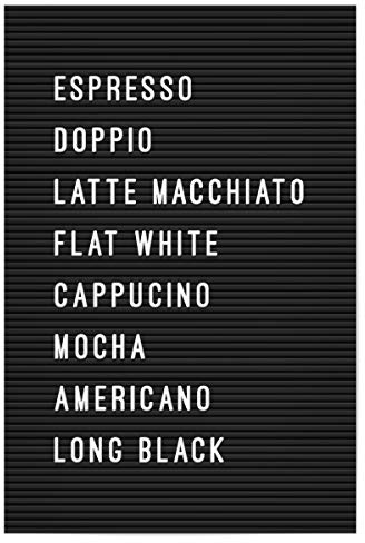 artboxONE Poster 45x30 cm Typografie Letterboard Kaffee hochwertiger Design Kunstdruck - Bild Board Board Coffee