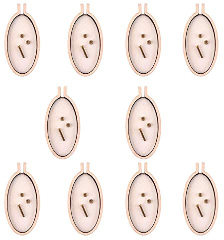Mini Stickrahmen Stickringe Holzstickrahmen, Kreis Sewing Kit Rahmen Handwerk mit verschiedenen Formen für Schmuckherstellung DIY Deko (Oval Form-4.8cm*2.2cm)