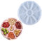 KyeeaDIY Große Tray Silikonform Gießform Epoxidharz Formen, Blumen Silikonform Harz Blumenform snackbox Tablett Runden Resin Mold für DIY Teetablett Obsttablett Kunsthandwerk (Obsttablettform)