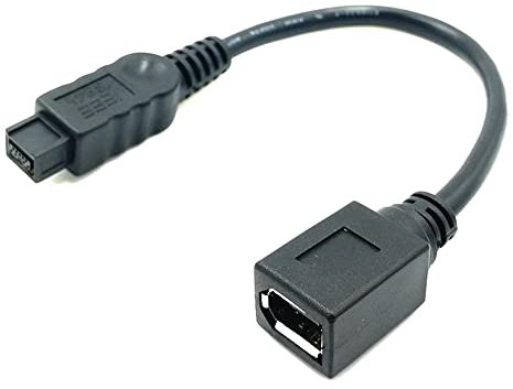 ezqnirk 1 unids 10 cm IEEE 1394 IEEE1394 6PIN hembra a 1394B 9pin masculino Firewire 400 a 800 Adaptador Cable