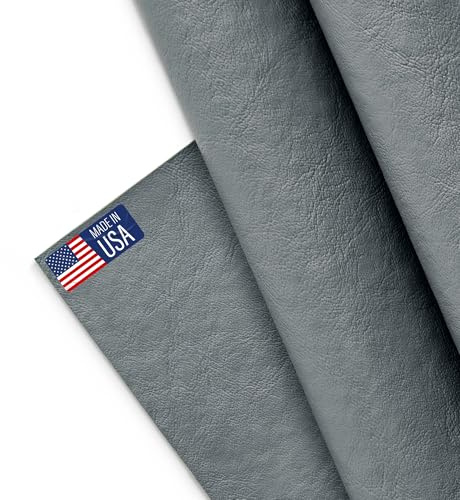 Marine Vinyl Fabric, Upholstery Faux Leather, Outdoor Boat Automotive, DIY and Crafting Pleather - Individual 1 Yard Cut 36x54 (Grey)
