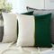 Artscope 2er Set Samt Kissenbezug für Sofa Auto Schlafzimmer Luxuriöser Moderne Minimalist Goldenen Ledernähten Dekokissen Kissenhülle Kissen Fall 45x45cm (Grün und Weiß)
