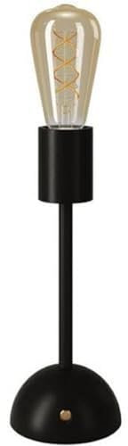 creative cables - Lampada portatile e ricaricabile Cabless02 con lampadina Edison dorata - Con lampadina, Nero