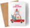 Lilavie-Design Merry Christmas Karte Weihnachtskarte Katze Auto Wichteln Xmas Süß Geschenk-Idee