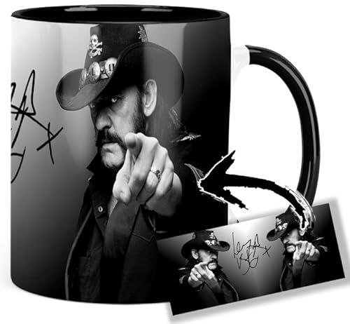 Motorhead Lemmy Kilmister C Tasse Innen & Henkel Schwarz Keramikbecher Mug